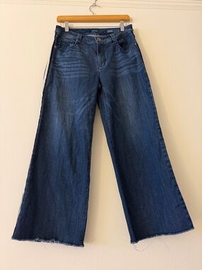 J Jill full leg crop stretch jeans with side stripe